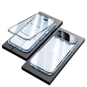 เคสกระจกแม่เหล็กสองด้าน 360 องศา สำหรับ iPhone 17 16 15 Pro Max, เคสกันกระแทกแบบเต็มตัว 360 องศา พร้อมฟิล์มกันมอง สำหรับ iPhone 17 - Product Image 4
