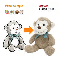 Ensemble de couette en peluche personnalisable de 13 pouces avec rembourrage en coton PP, ours en peluche, lapin, singe, panda, cadeaux de fête, cadeaux de baby shower