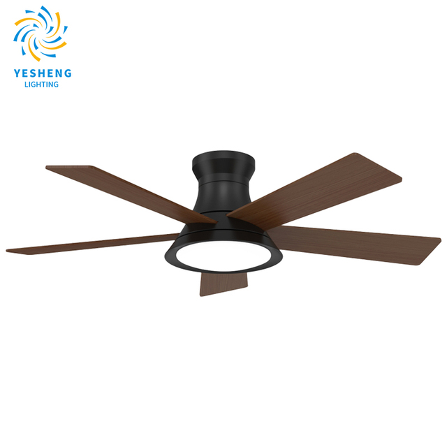 American Style Ceiling Fan With Light and Remote Control MDF 5 Blades Bedroom Fan Light 42 52 Inch LED Ceiling Fan and Light