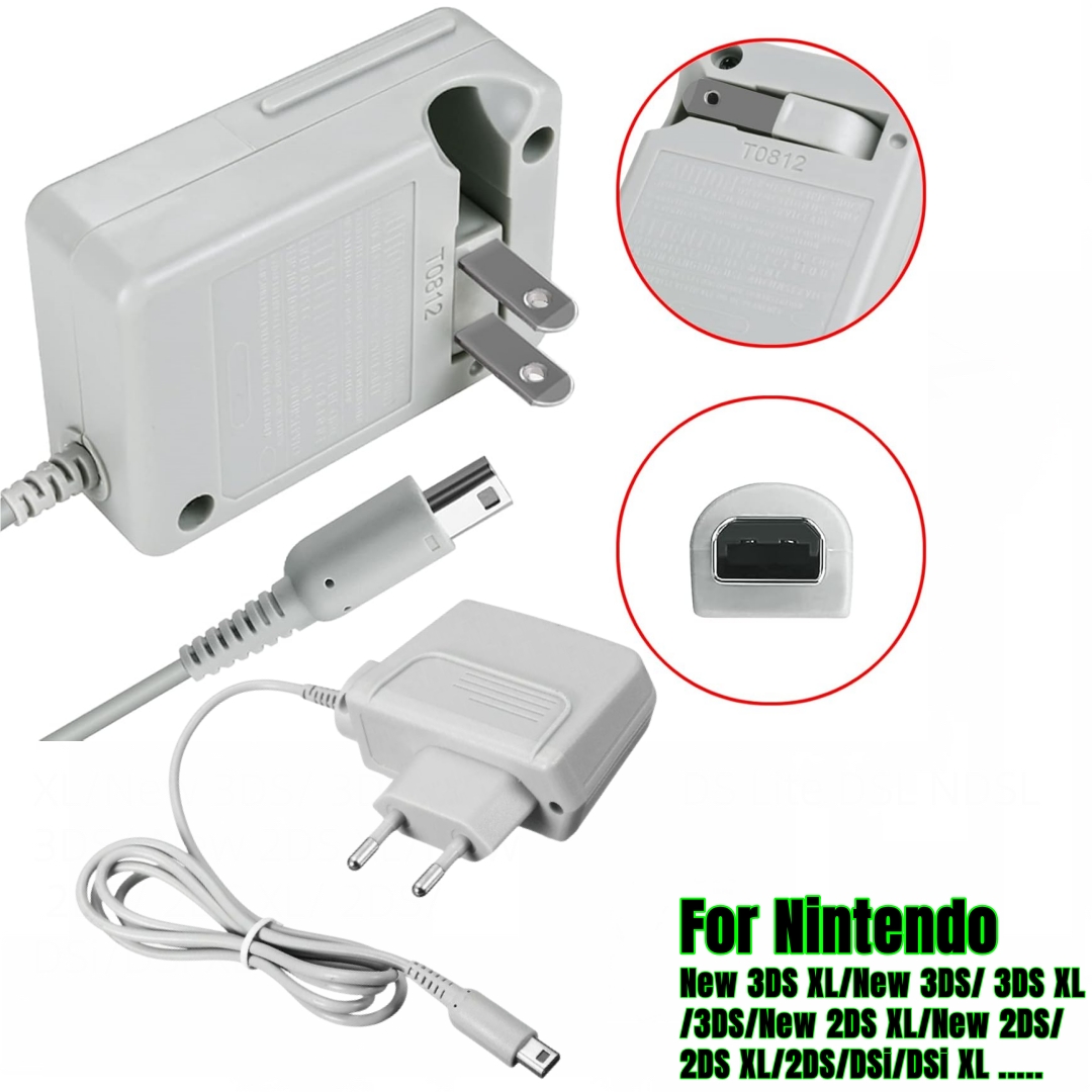 3DS充電器、NDSI AC電源アダプター、家庭用/旅行用壁掛け充電器、US/EU