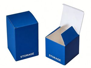 Boîtes rectangulaires auto-érectables en papier artistique texturé de luxe avec logo personnalisé en relief, finition UV, recyclables - Product Image 6