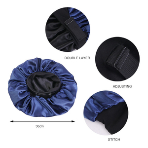 Gorro de Dormir de Satén de Doble Capa, Gorro de Dormir Grande con Hebilla Ajustable para Mujer, Gorro de Dormir Reversible para Cabello Rizado - Product Image 3