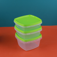 Boîte de stockage stérile en plastique transparent jetable pour aliments avec boucle antivol, récipient pour aliments surgelés.