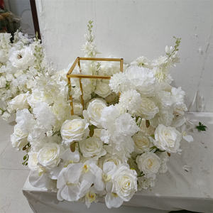 GreenLife - Decoración de Hojas Artificiales Verdes y Flores Blancas para Candelabros, Centro de Mesa para Bodas - Product Image 2