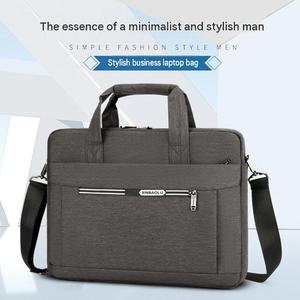 Sac pour ordinateur portable grande capacité, imperméable, mallette d'affaires, sac à bandoulière portable et fin, sacoche personnalisable avec logo - Product Image 5