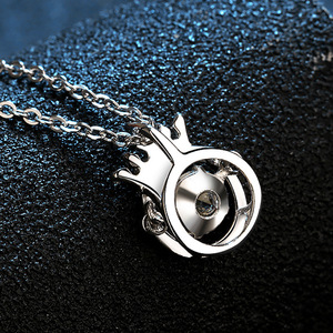Collana con Croce in Moissanite OUGEPHELI, Argento Sterling 925 Placcato, Cuore Dinamico Pulsante - Product Image 5