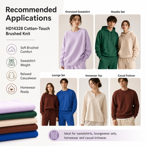 Tessuto in maglia 100% poliestere effetto cotone 200-250GSM, traspirante per felpe e set loungewear 14328 - Product Image 5