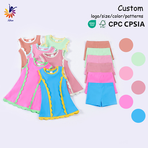 Vestido de Verano para Niñas, Certificado por CPC y CPSIA, Transpirable, de Nailon y Elastano, sin Mangas, Estilo Boutique - Product Image 1