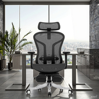 Foshan Mobilier de bureau moderne de haute qualité Chaise de bureau en maille ergonomique réglable avec repose-pieds Chaise d'ordinateur pour la maison