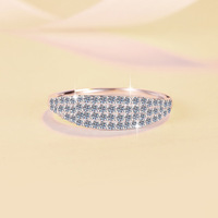 Anillo de Plata de Ley 925 con Moissanita, Estilo Minimalista de Lujo, Venta al Por Mayor, Joyería Fina de Moda para Chicas
