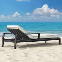 Chaise longue d'extérieur moderne pour hôtel, avec utilisation en bord de piscine et dans la cour, mobilier de luxe en aluminium