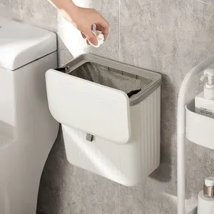 Wholesale Luxury Household Kitchen Wall Mounted Small Plastic Trash Can Bathroom With Lid