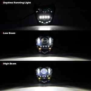Yongjin Black LED <strong>Headlight</strong> Front Lamp Assembly With Hi-low Beam DRL For KTM EXC XCW