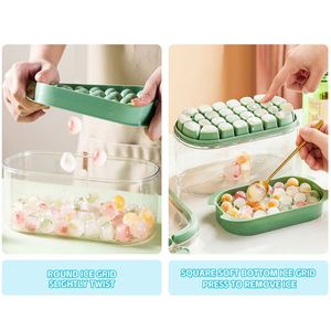 2 Pack <b>Stackable</b> Ice Cube Molds Tray with Handle Plastic Food Safe Sustainable <b>Storage</b> <b>Container</b> Easy Release Ice Molds Freezer - Product Image 4