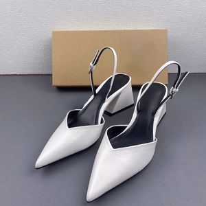 New Arrival Talons Haut Sexy Escarpins White Fashion Women <b>Closed</b> <b>Toe</b> Chunky Block <b>Heels</b> 2025 - Product Image 3