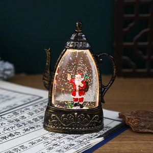 Decorazioni Natalizie, Lampada a Olio Portatile in Plastica a Forma di Babbo Natale, Lanterna a Vento, Ornamento da Tavolo, Luce Notturna Atmosferica - Product Image 5
