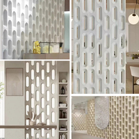 Cloison décorative légère en polyuréthane, à deux faces, en grille, imperméable, amovible, revêtement 3D, séparateur en PU