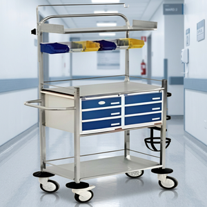 Crash Cart <b>Trolley</b> for Hospitals ABS Body with Multiple Drawers 4-Wheel Easy Clean - Product Image 3