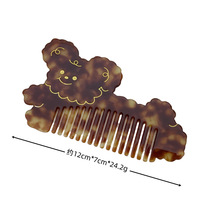 Peigne lissant portable en acétate de 12 cm, anti-statique, pour poils de chien, motif dessin animé mignon, épais, pour usage domestique, vente en gros