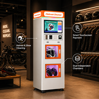 Machine de nettoyage automatique de casques de moto à double bac, distributeur automatique de nettoyage de casques