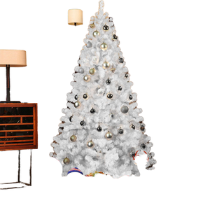 8 FT Lightweight Unlit Hinged Christmas Pine <b>Tree</b> with 1350 <b>Branch</b> Tips Artificial Silver and Sturdy Metal Stand Indoor - Product Image 1