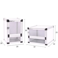 Terrarium empilable en maille d'aluminium pour reptiles, grenouilles à cornes de lézards