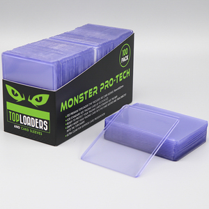 Customize Plastic Top Loader Pokemon Card Sleeves Trading Holder Clear Rigid Toploader For Game Card Sport Toploader Binder