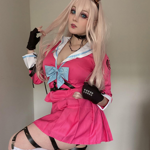 Danganronpa V3 Gmae Cosplay Miu <span class=keywords><strong>Iruma</strong></span> Costume Femmes Rose Uniforme Costume pour Fête - Product Image 4