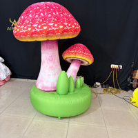 Modèle de ballon gonflable lumineux en forme de champignon de dessin animé, facile à installer, en tissu Oxford, pour la publicité et les fêtes