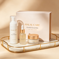 Coffret Cadeau de Soins de la Peau de Luxe Premium Or, Kit Hydratant de Beauté Halal Style Arabe pour le Visage et le Corps, Ensemble Personnalisé de Soins de la Peau Arabes