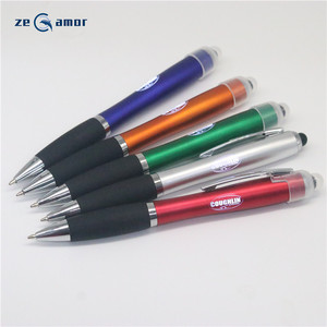 Zeamor <span class=keywords><strong>Boligrafo</strong></span> marca de logotipo de grabado láser venta funcional Multi 3 en 1 <span class=keywords><strong>LED</strong></span> de plumas con Stylus para hotel aeropuerto - Product Image 4