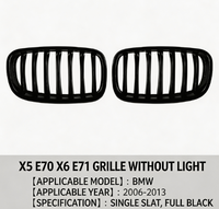 Calandre avant noire AURON style double lamelles en ABS pour X5 X6 E70 E71 2007-2013 – Grille de modification automobile