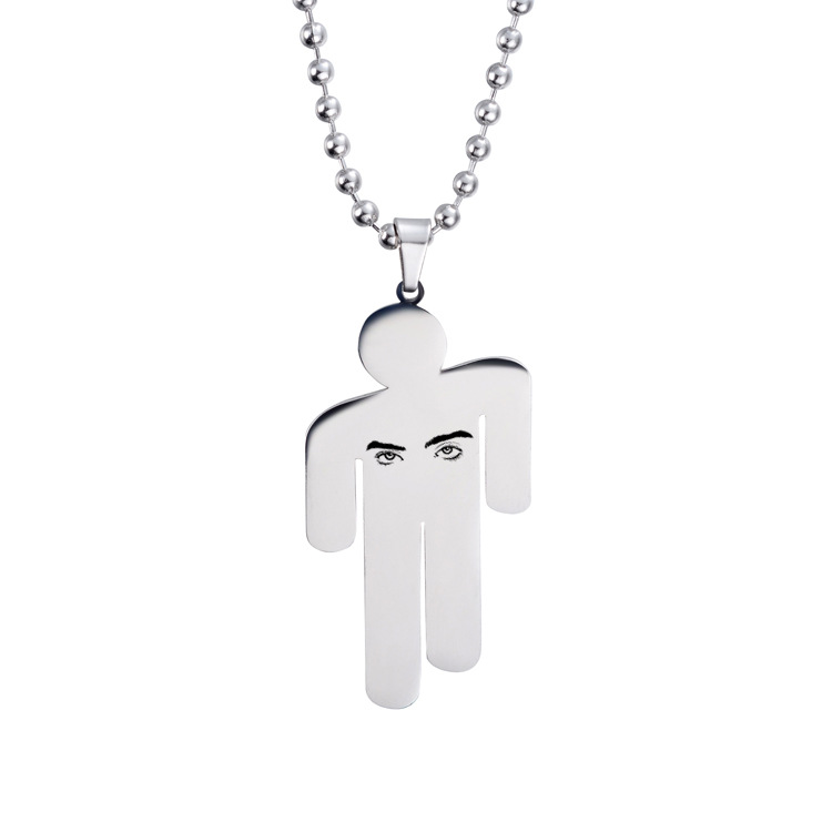 Rap Billie Eilish Stainless Steel Logo Necklace - Key Accessories