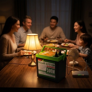 Station d'alimentation portable <span class=keywords><strong>solaire</strong></span> à batterie lithium-ion <span class=keywords><strong>pour</strong></span> camping en plein air, <span class=keywords><strong>pour</strong></span> moniteur, ventilateur, téléphone, mini-réfrigérateur - Product Image 3