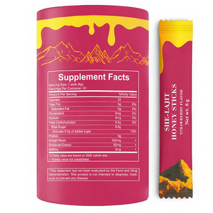 Bastoncini di Miele Shilajit per Donne, Gusto Fragola, Supporto Energetico e dell'Umore, 30 Bastoncini, Shilajit dell'Himalaya, Integratore allo <span class=keywords><strong>Zafferano</strong></span> del Kashmir - Product Image 2