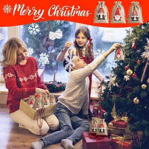 Sac à cordon en mousseline personnalisé avec logo, en toile de coton blanche et jute, petite pochette cadeau pour bijoux - Product Image 5