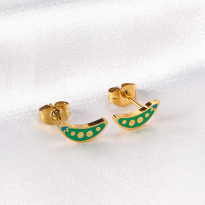 ต่างหูดีไซน์ใหม่ รูปผ<span class=keywords><strong>ล</strong></span>ไม้แ<span class=keywords><strong>ล</strong></span>ะผัก ชุบทอง 18K สแตนเลสคุณภาพสูง น่ารัก เหมาะสำหรับเด็ก - Product Image 5