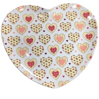 Assiettes de service en mélamine en forme de coeur assiettes de service en mélamine lavables au lave-vaisselle plats en mélamine OEM