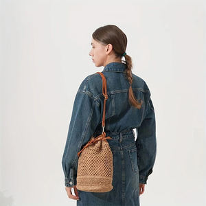 Bolso de Paja Estilo Bohemio Verano 2025, Bolso Bandolera Tejido a Mano con Patrón Geométrico Vintage para Damas, Estilo INS - Product Image 3