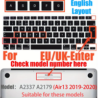 Funda Protectora de Silicona para Teclado Árabe, Distribución Europea, para MacBook Air 13" con Touch ID A2337 M1 A2179 2022 2021 2020