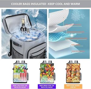 <strong>Backpack</strong> <strong>Cooler</strong>,40 Cans <strong>Cooler</strong> <strong>Backpack</strong> Insulated Waterproof&amp;Leak Proof,Soft <strong>Cooler</strong> Bag with 2 Compartments - Product Image 2