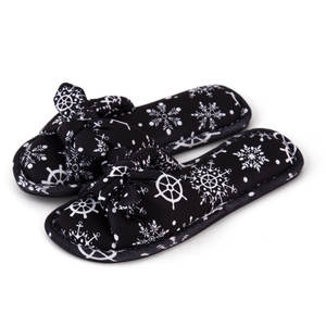 Lin personnalisé dames pantoufles chambre à coucher bout ouvert pantoufles sandales <span class=keywords><strong>anti</strong></span>-dérapant intérieur belle jolie fille nœud papillon pantoufles pour les femmes - Product Image 3