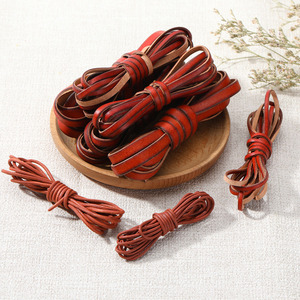 Jumao Genuine <b>Leather</b> Rope Flat Cowhide Strip 2 Meter Pack DIY Jewelry Making Material Handmade Bracelet Necklace Craft Supply - Product Image 2
