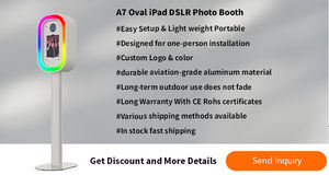 상업용 행사를 위한 모던 스타일 전문가용 포토부스, 타원형 LED 조명, 아이패드 및 DSLR 호환 즉석 사진 부스 기계 - Product Image 2