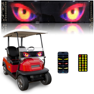 Letrero Luminoso con Ojos de Diablo para Carrito de Golf, Pantalla Flexible para Parabrisas, Letrero LED Animado DIY para Decoraciones, Halloween, Festivales, SUVs - Product Image 1
