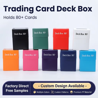 Boîte de rangement pour cartes à collectionner en PP avec logo personnalisé, vente en gros d'usine, capacité de 80 cartes, 3x2x4 pouces, étui de rangement à rabat pour cartes de jeu Pokémon TCG