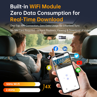 Caméra embarquée avec écran de 1,47 pouce pour véhicules, avec capteur G, verrouillage d'urgence, petite caméra de voiture cachée avec contrôle par application WiFi JD-U05