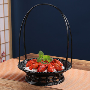 Cesta de frutas de plástico portátil y elegante, cesta de flores ilustrada, utensilio de estilo chino, adorno de inspiración Zen - Product Image 4