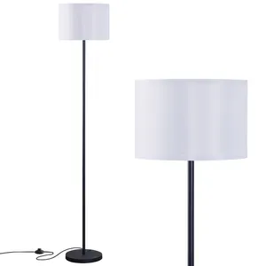 Lampade da terra moderne a LED con 3 lampade alte a temperatura di colore con interruttore a pedale, lampada da soggiorno con paralume bianco