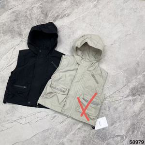 <span class=keywords><strong>Gilet</strong></span> en jean à capuche pour garçons, multi-poches zippées, utilitaire, imperméable, respirant, style safari compressé, imprimé 3D, col en V - Product Image 4